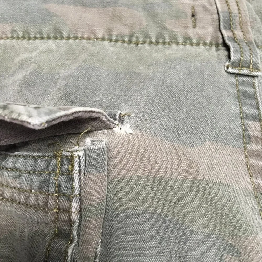 Faded Glory‎ Mens Cargo Shorts size 42 Green Jungle Camouflage Cotton Pockets